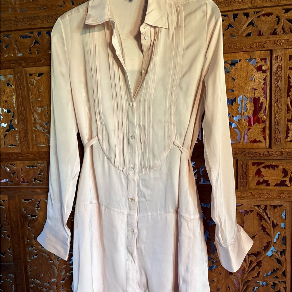 Marissa Webb Light Pink Button-Up mini dress